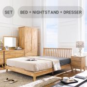  NB-Natural-Q Bed Set  Queen Bed  (침대+협탁+화장대+거울)