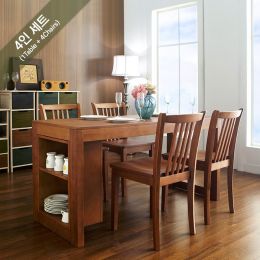 DT880-4-Oak  Dining Set (1 Table + 4 Chairs)