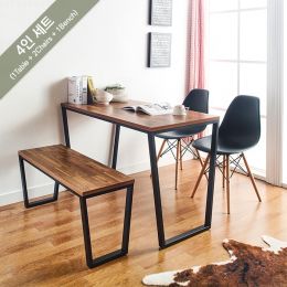  Robe-Black-Aca-4  Dining Set (1 Table + 2 Chairs + 1 Bench)