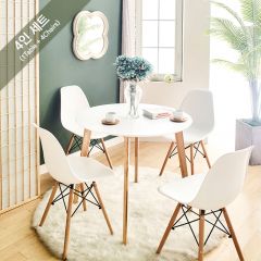Mar-BB-Wht-4  Dining Set (1 Table + 4 Chairs)