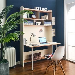  Leaders-10-Ivory  Desk w/ Bookcase  (23t Top)  